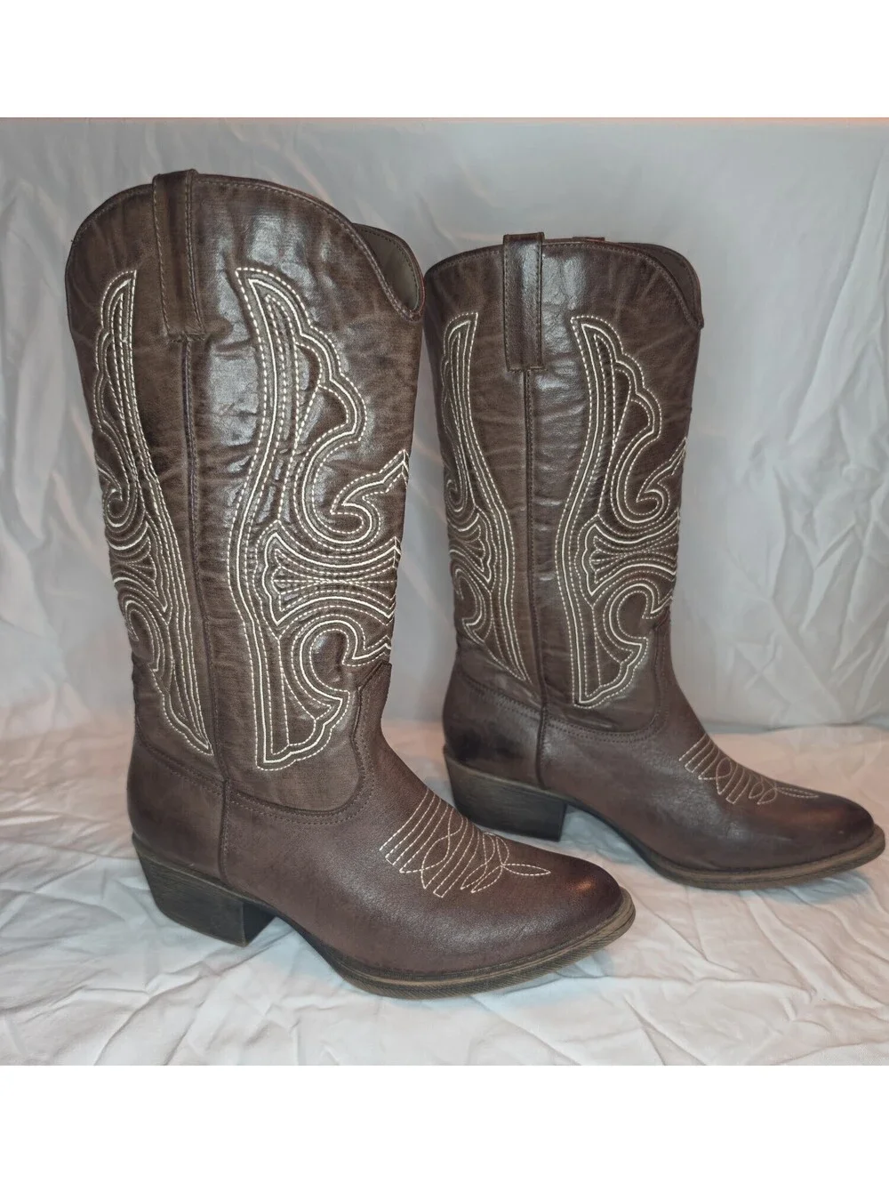 Coconuts by Matisse Legend Western Cowboy Boots Chocolate Embroidered Women’s 7M